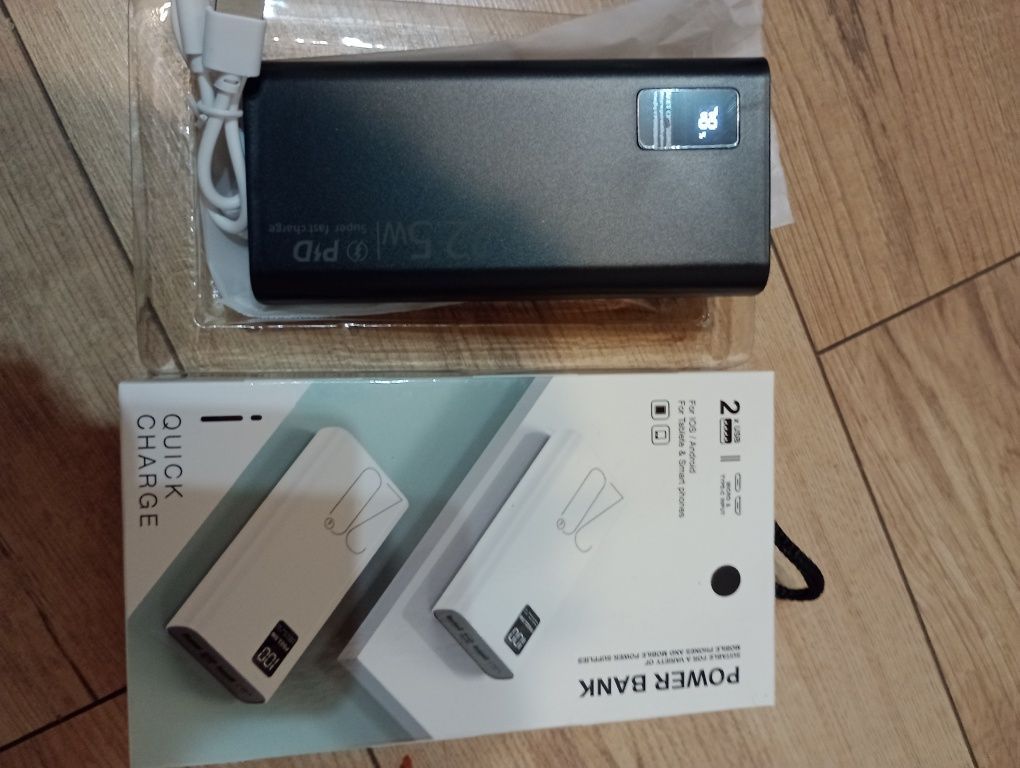 2x PowerBank 10000 i 20000mAh, 22,5w-Szybkie Ładowanie+ 4 kable USB -C