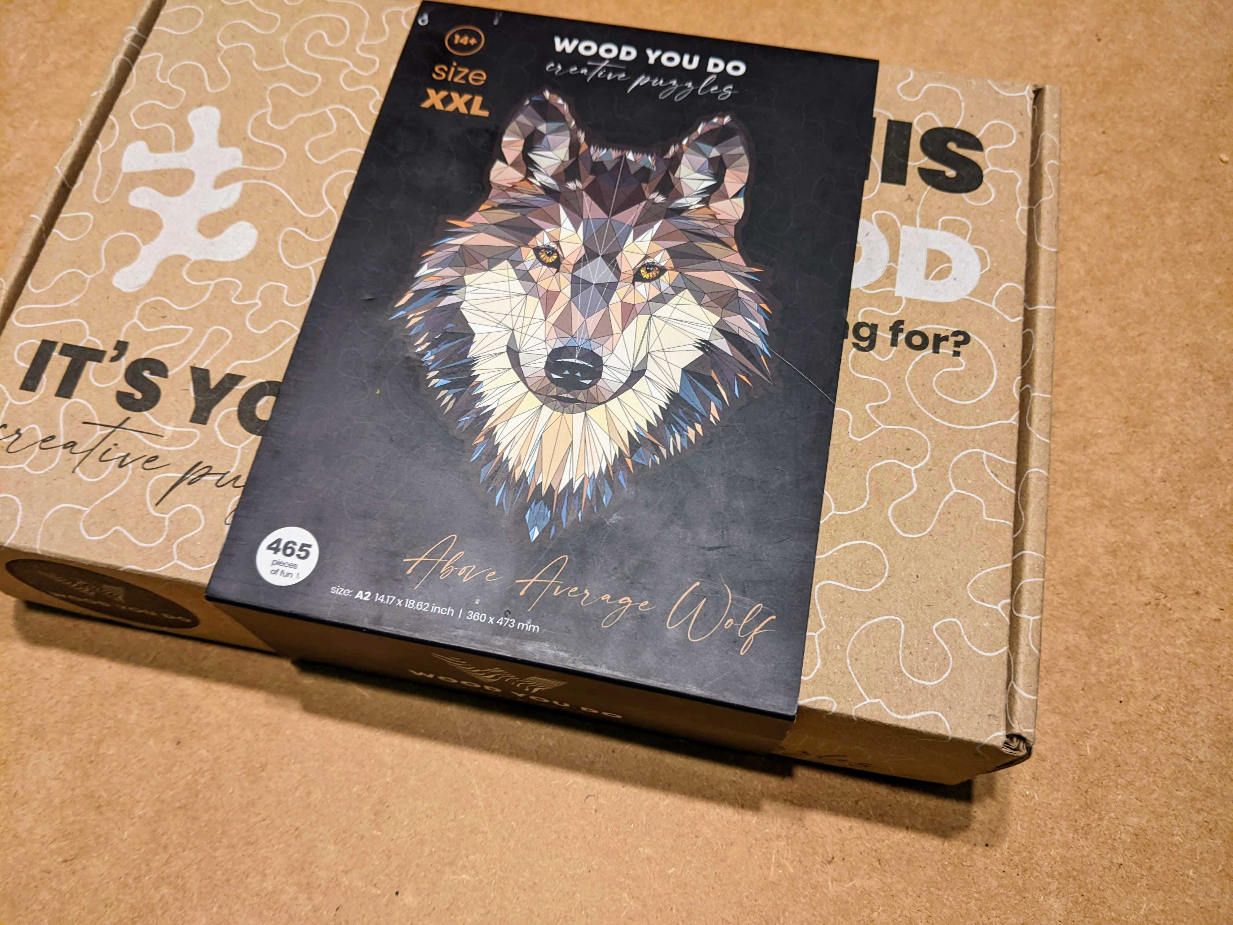 Puzzle drewniane Wilk 465 elementów Wood you do XXL