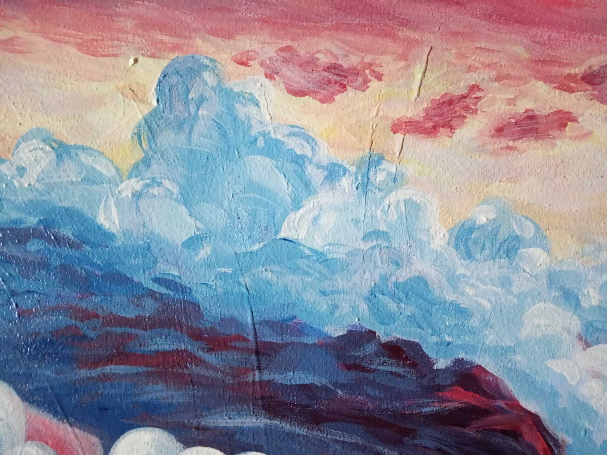 Картина акрилом "Хмари" 40х50,полотно,ручна робота