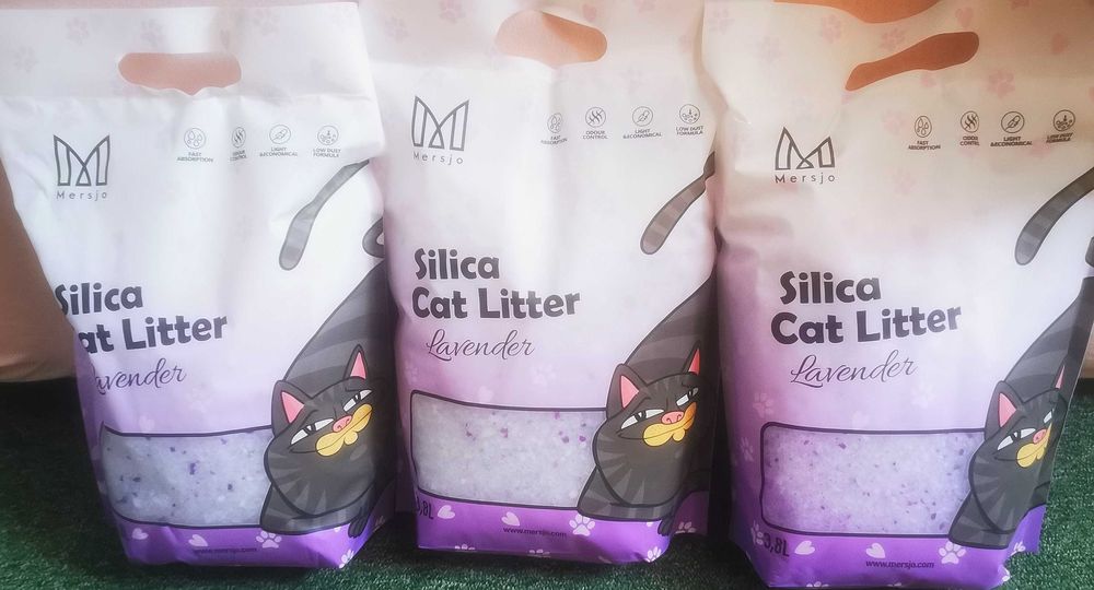 10x żwirek silikonowy lawendowy 3,8l