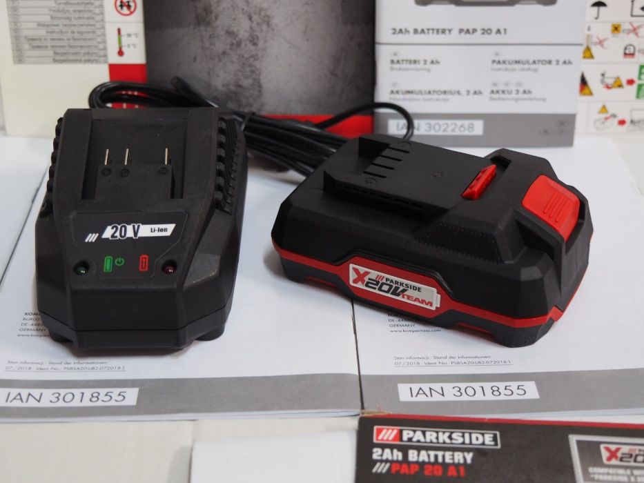 Zestaw PARKSIDE akumulator i ladowarka 20v 2Ah komplet