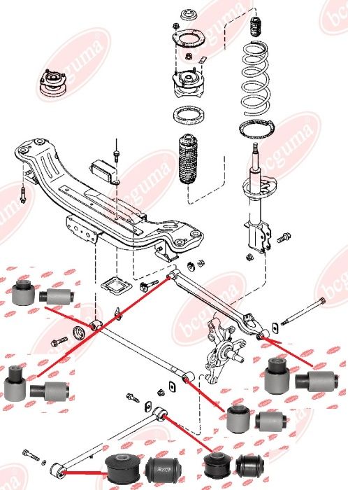 Сайлентблок Mazda 626 (GC, GD,GE,GF,XEDOS) Комплект на Mazda 626