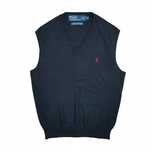 POLO RALPH LAUREN Sweterek Bezrękawnik V Neck Męska Logowana r. S