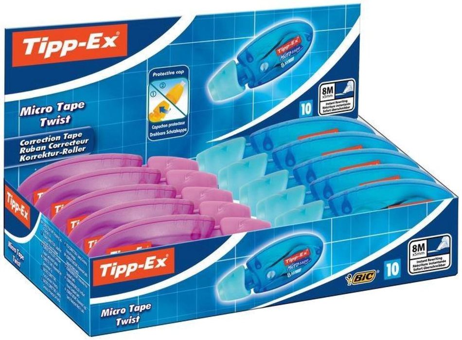 Korektor Micro Tape Twist w Taśmie (10szt) BIC BIC pudełko,15,5x3x10