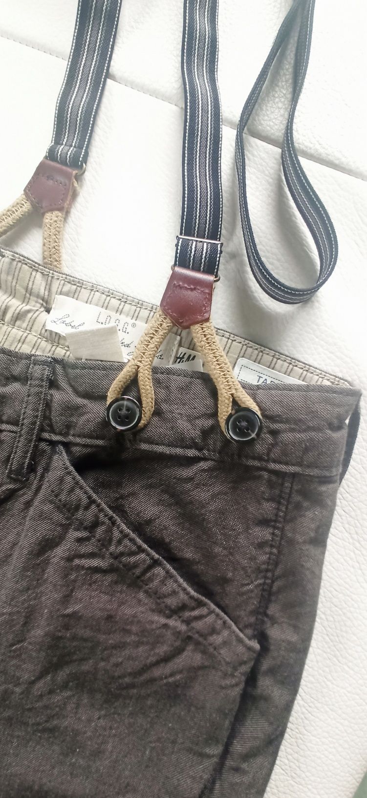 Spodnie męskie H&M nowe, szelki