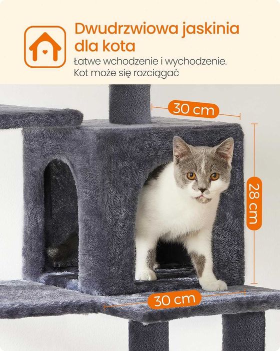 Drapak domek legowisko słupek dla kota duzy XXL NOWY kot