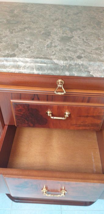 Jogo de Quarto Casal  Madeira Maciça de Cerejeira  e Mármore