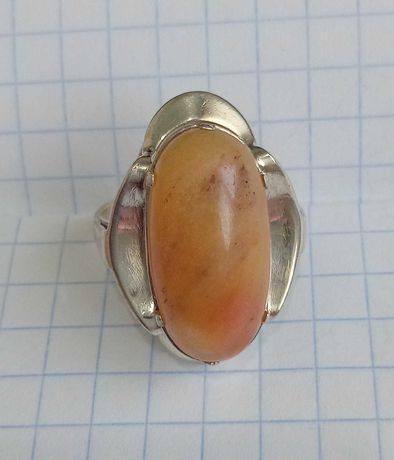 Кольцо с камнем агат СССР серебро 875