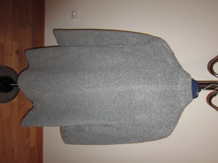 Casaco de Senhora de Inverno Cinzento Claro de Botões e com Bolsos For