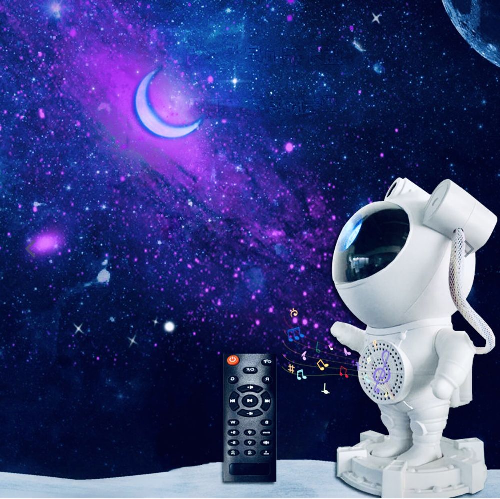 Duży Projektor rzutnik gwiazd led lampka nocna z głośnikiem Astronauta