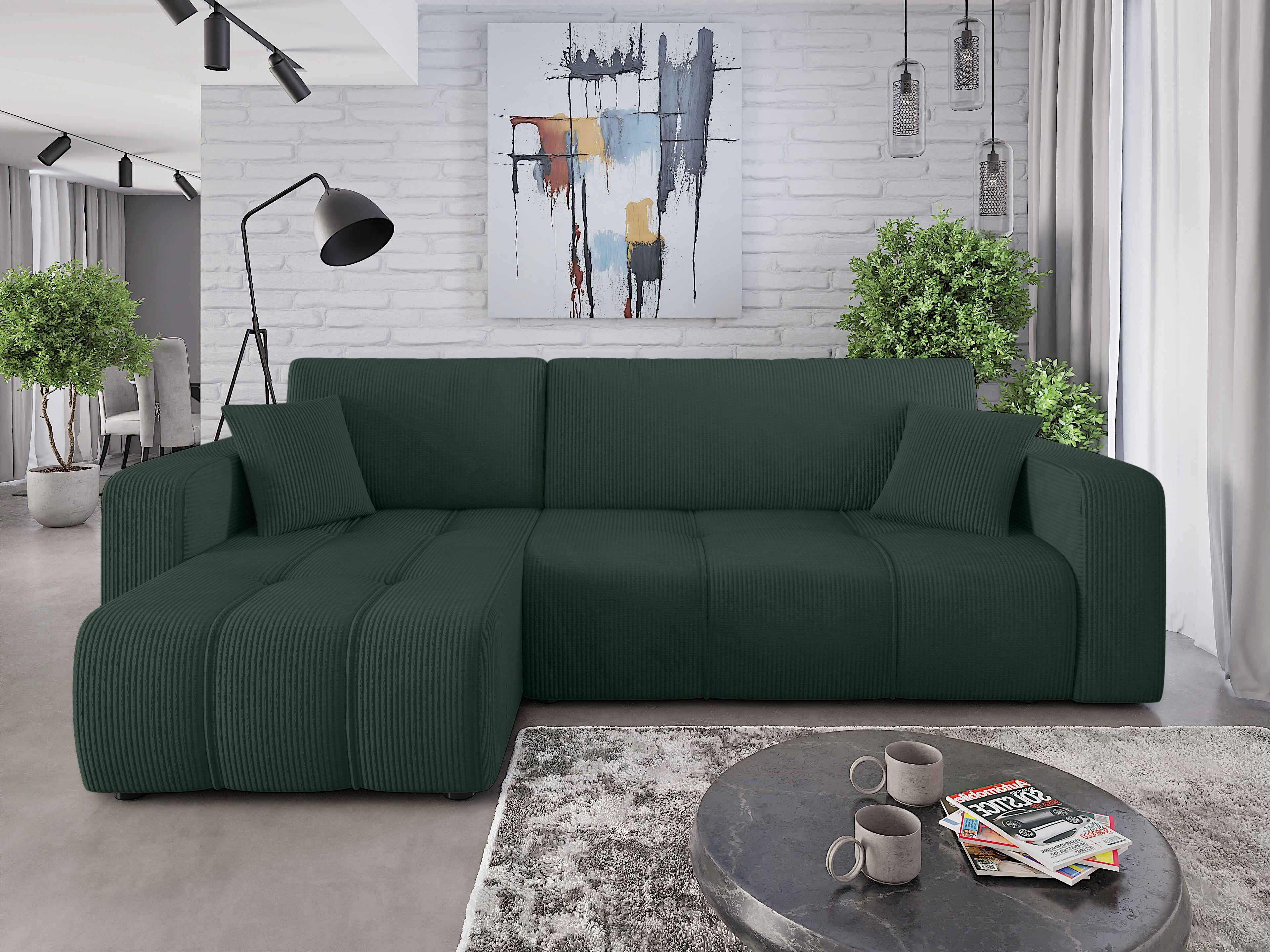 naroznik sofa ALICE L funkcja spania pojemnik Poso 38 sprezyna falista