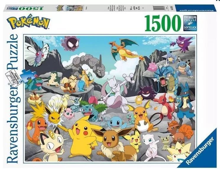 Puzzle 1500 elementów. Pokemon Classic. Ravensburger. Nowy Produkt