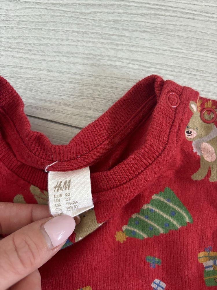 Zestaw świąteczny H&M r 86 święta renifer choinka