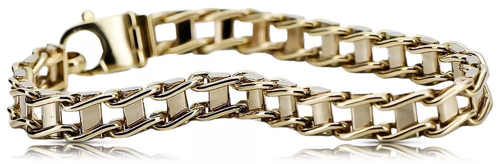 Złota bransoleta łańcuch rowerowy 14k 585 żółte białe cob002yw Poznań