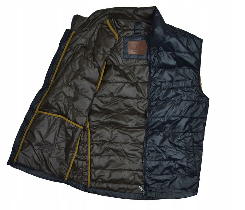 Massimo Dutti Granatowa Ocieplana Kamizelka Męska M