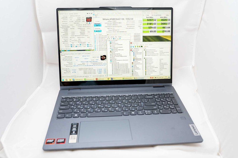 2025 Lenovo Slim 2в1 Скло 16" Ryzen 8845HS 16GB DDR5 SSD 1Tb