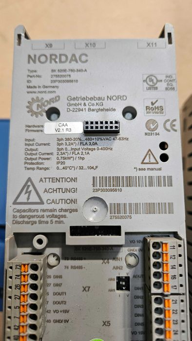 falowniki Nord trójfazowe Nordac 530 E , 540 E od 0,55 do 4 kW