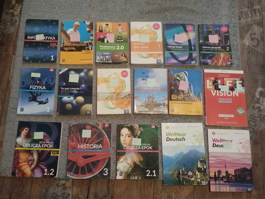 Książki do technikum i liceum 1,2,3