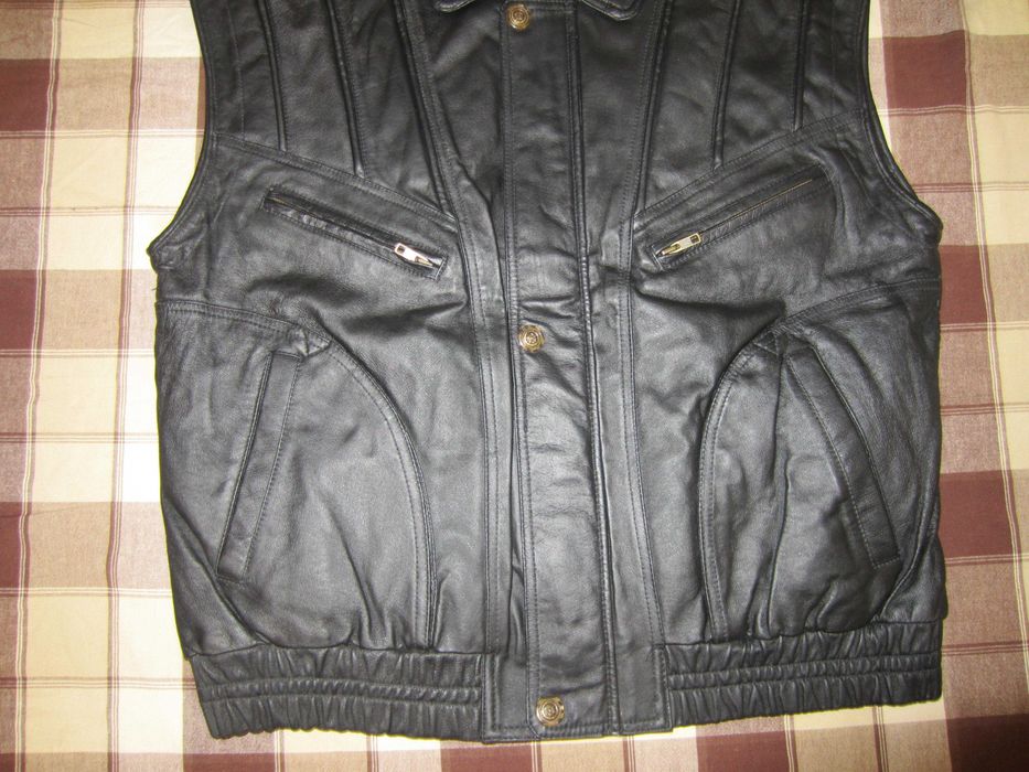 Кожаная жилетка с карманами ,мотожилетка XXL Berto Lucci Косуха