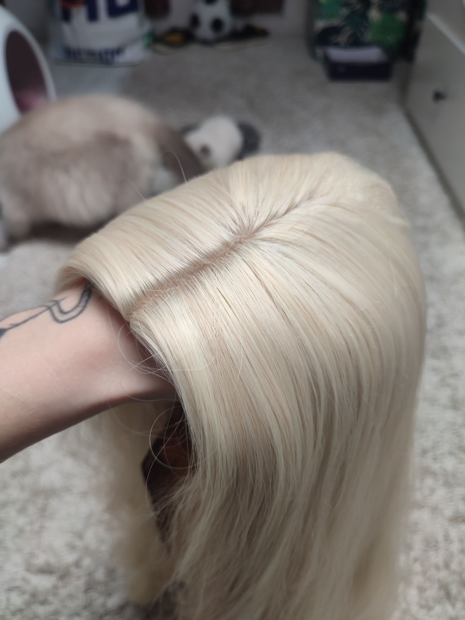 Peruka jasny blond wig długa jakość blonde