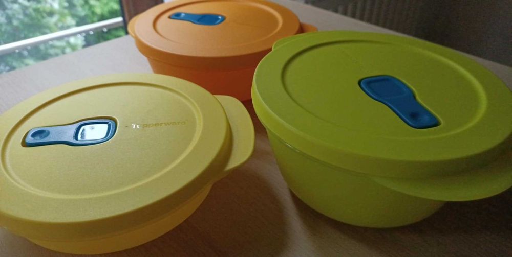 NOWE 3szt Tupperware Zestaw Mini Cristallo pojemniki do mikrofalówki