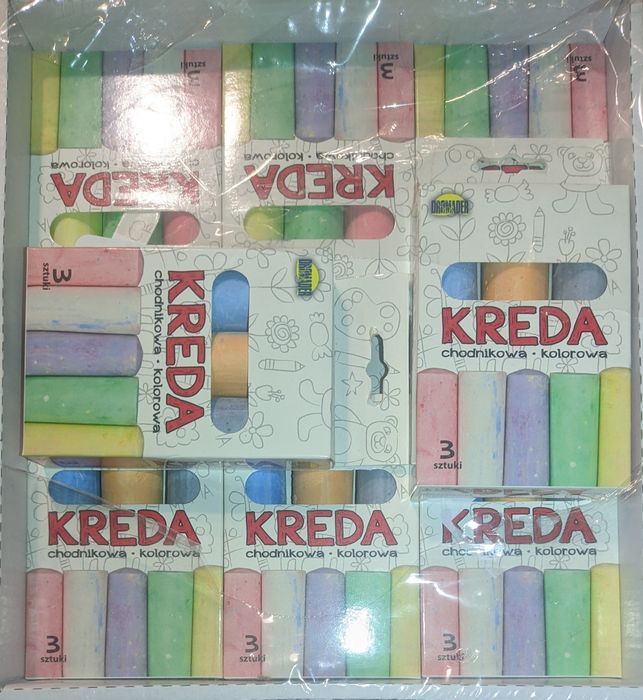 Kreda 8 paczek po 3 sztuki dla dzieci do malowania pisania