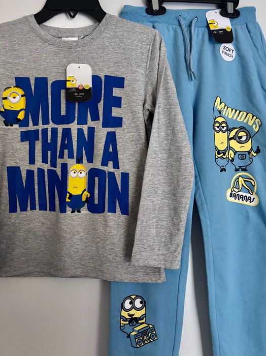 KOMPLET spodnie i koszulka MINIONS, Minionki  128  134