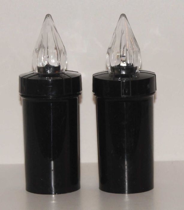 Świeca LED Czarna Biały Płomień