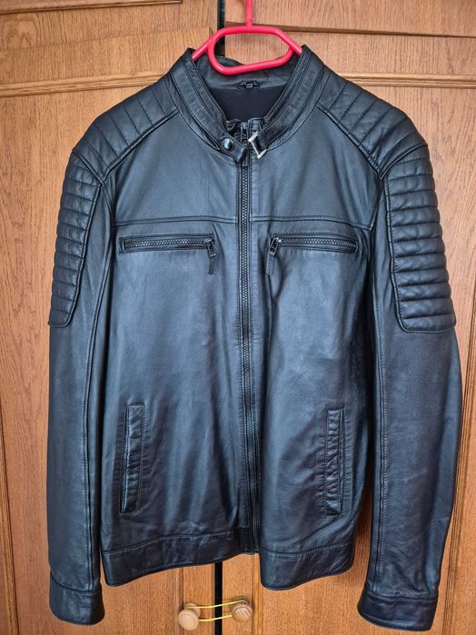 Чоловіча шкіряна куртка 100% натуральна шкіра ягняти розмір М