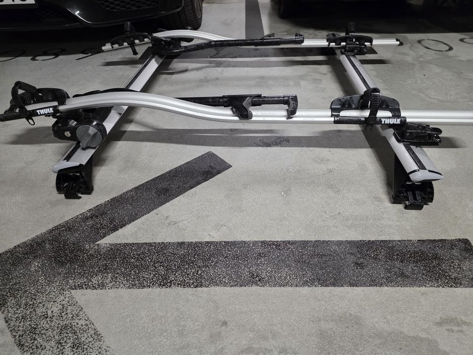 Bagażnik dachowy belki interpack 120 cm i 2x bagażnik uchwyt rowerowy