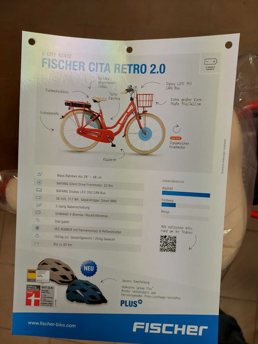 Rower elektryczny FISCHER Cita Retro 2.0 NOWY