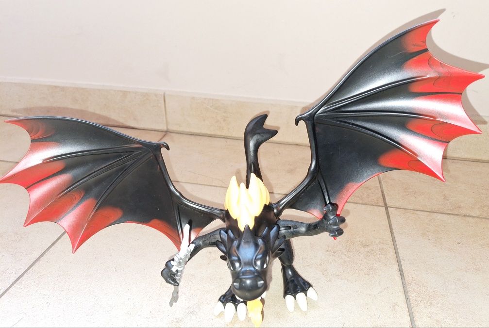 Duży smok LED  z wojownikiem akcesoria PLAYMOBIL 5402 unikat
