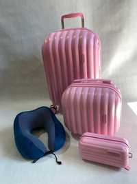Joyway walizka na kółkach, kuferek, zestaw podróżny, różowy