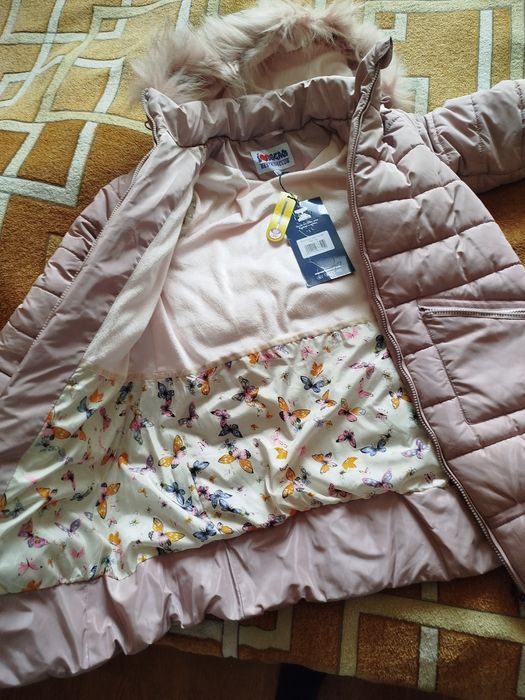 Зимняя куртка пуховик для девочек 140-150 см