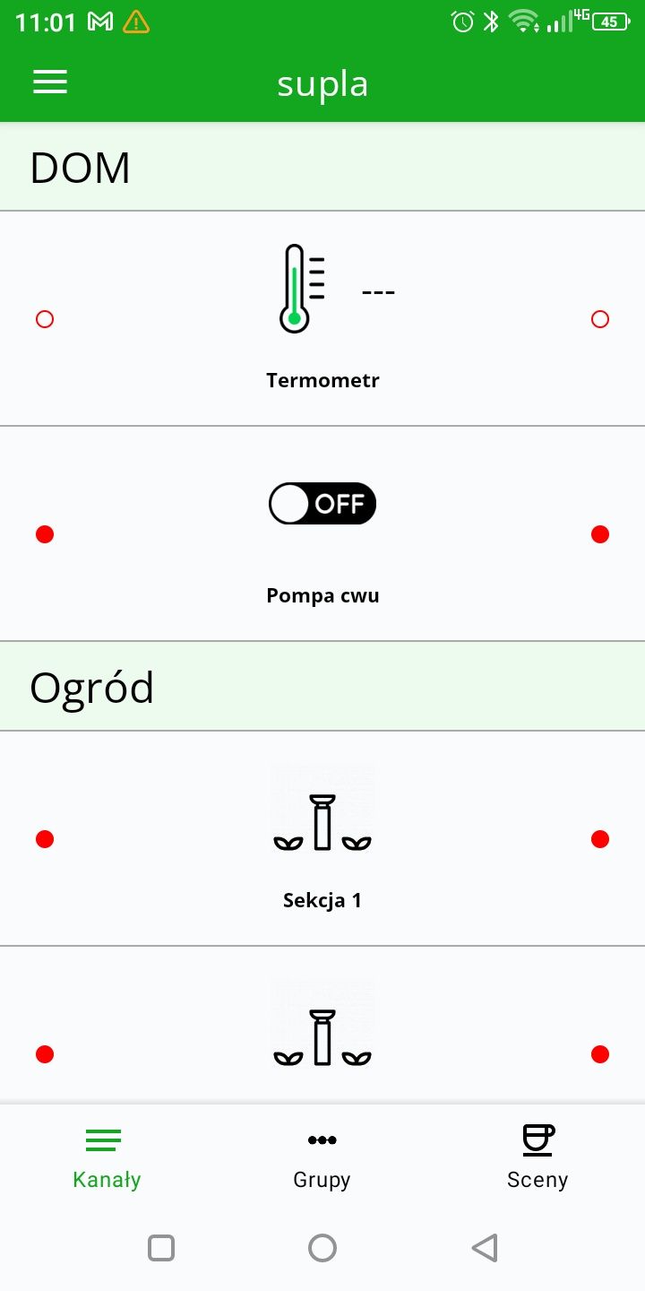 Sterowanie pieca CO pompy cwu WiFi SONOFF Supla