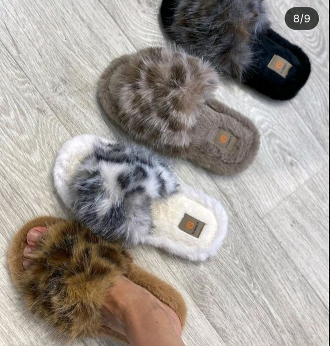 Меховие тапки,женские тапочки