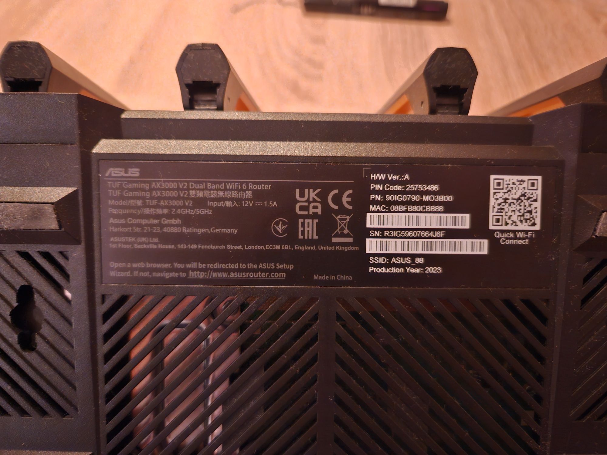 Router TUF Gaming AX3000 V2 dual band WiFi 6