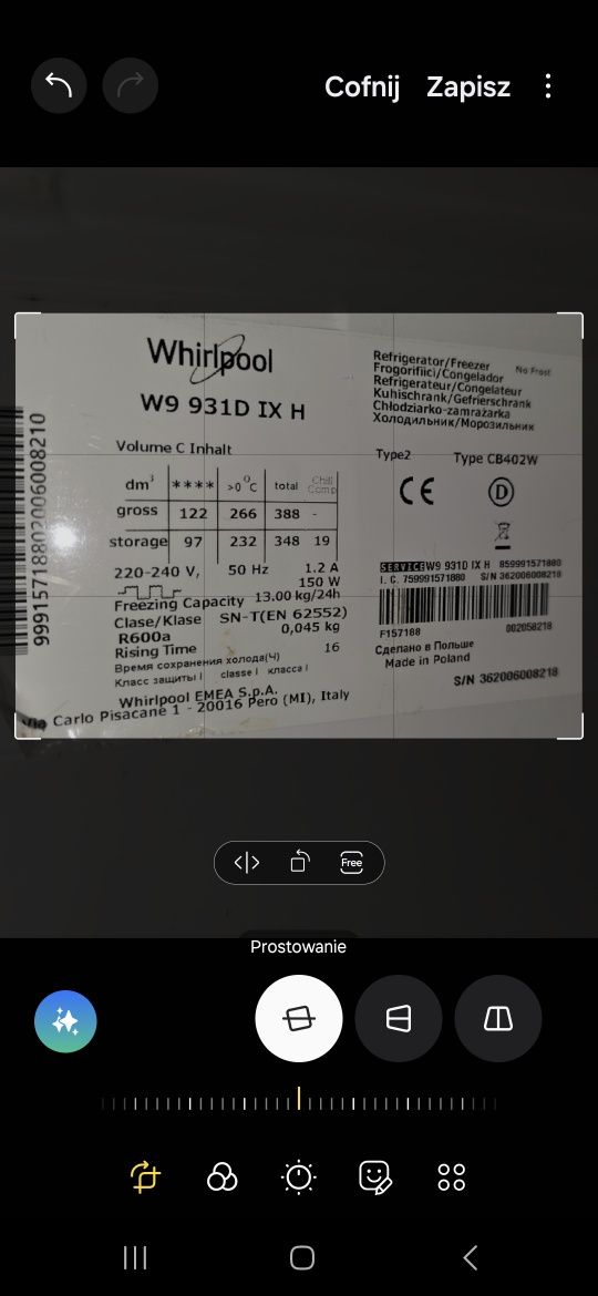 Whirlpool W9 931D IX H inwerter 
W9 931D IX H
W9 931D IX H Inwerter do