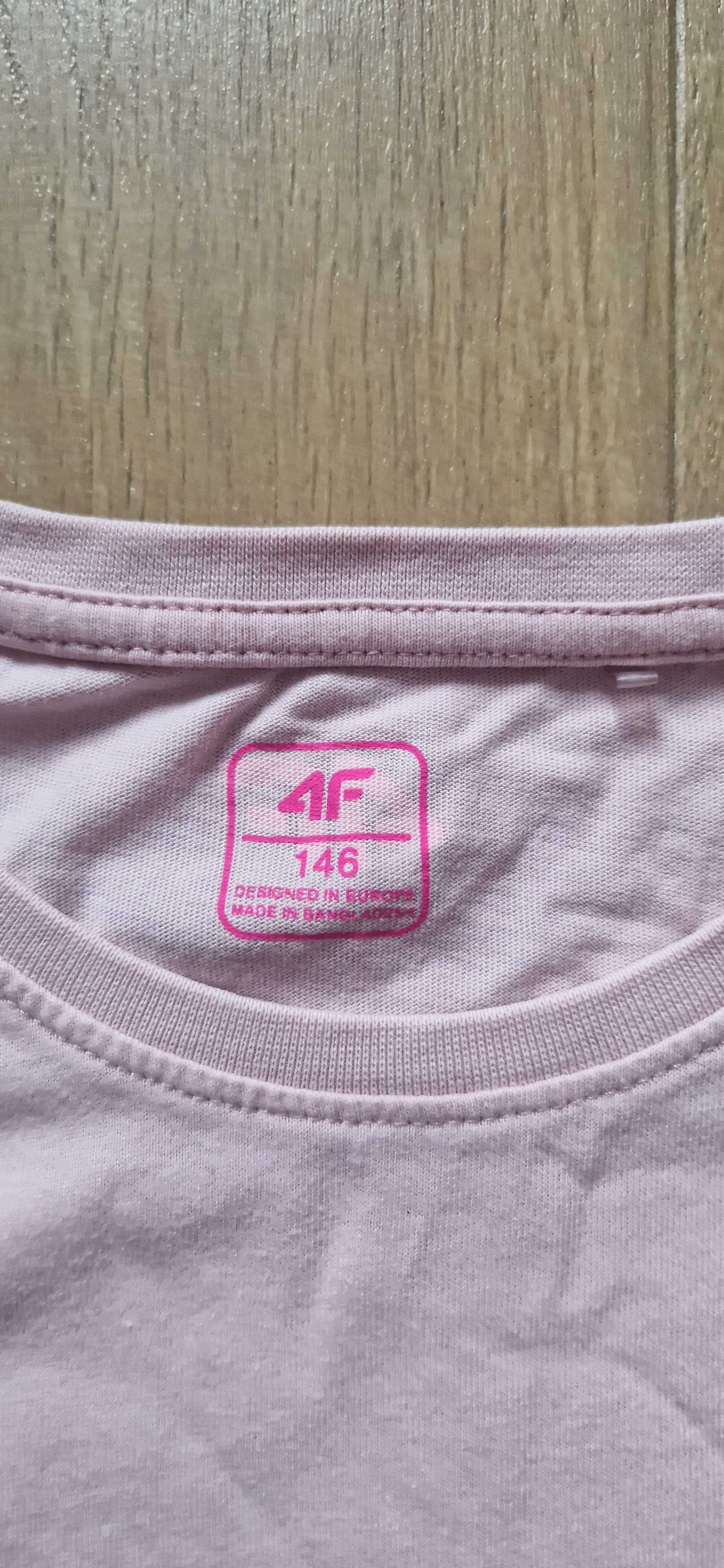 Koszulka 4f+ krótkie spodenki jeans, stan bdb rozmiar 146