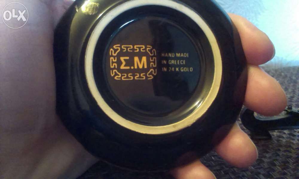 Сувенирная тарелка, покрытие золотом, Греция