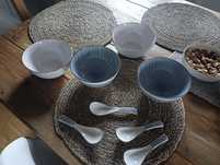 Zara Home duka zestaw ceramiczny do zupy krem łyżki ceramiczne