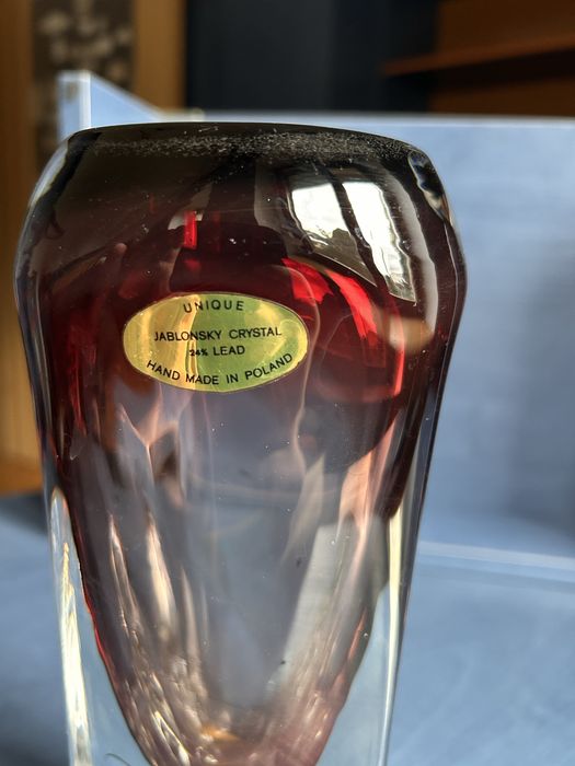 Wazon krystaliczny Adam Jablonsky handmade, huta Jabłoński