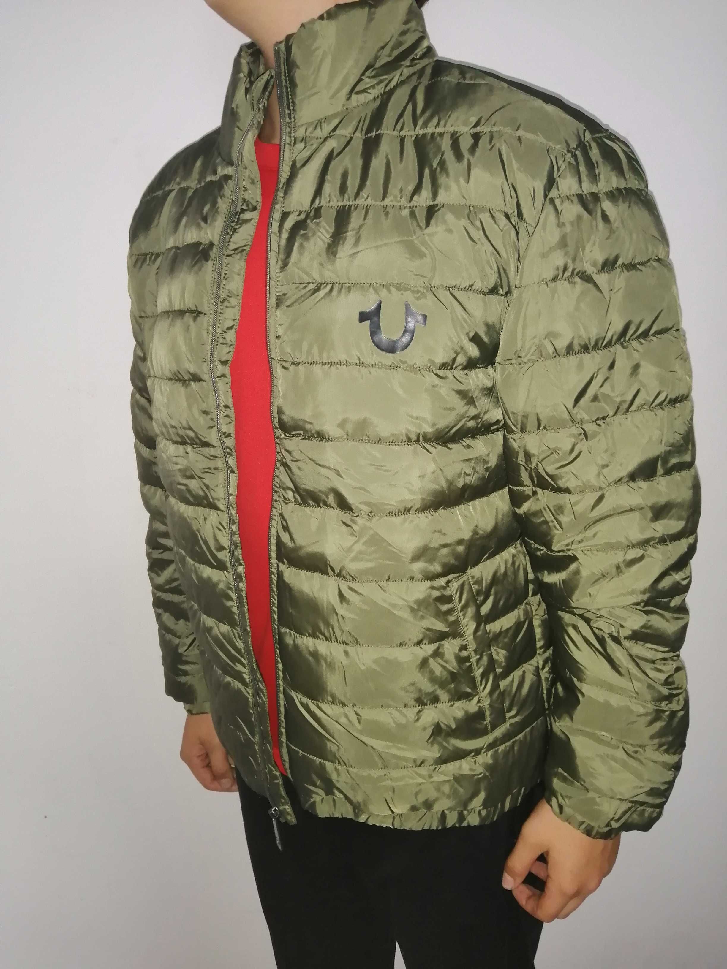 True Religion puffer jacket kurtka puchowa khaki r. M