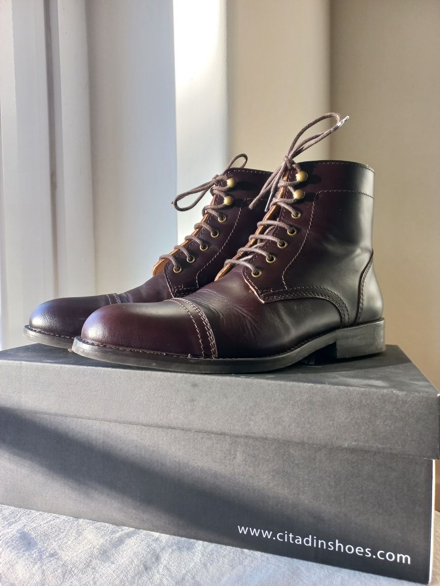Botas em couro homem 41 castanhas como novas