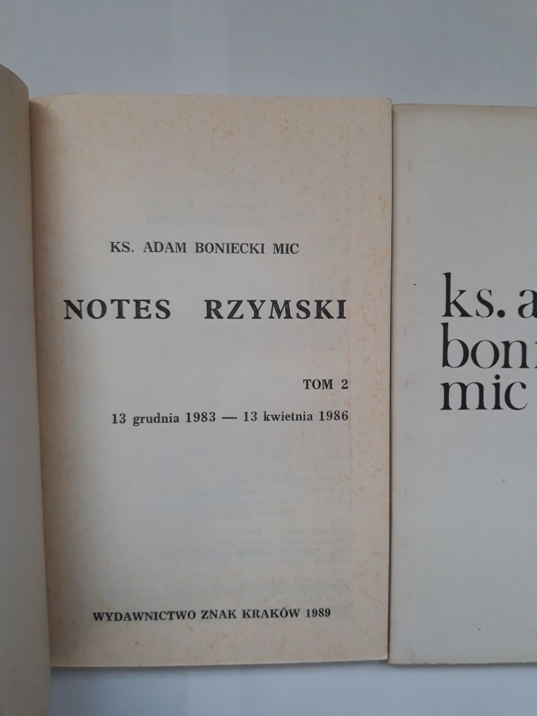 Notes rzymski 3 tomy, ks. Adam Boniecki