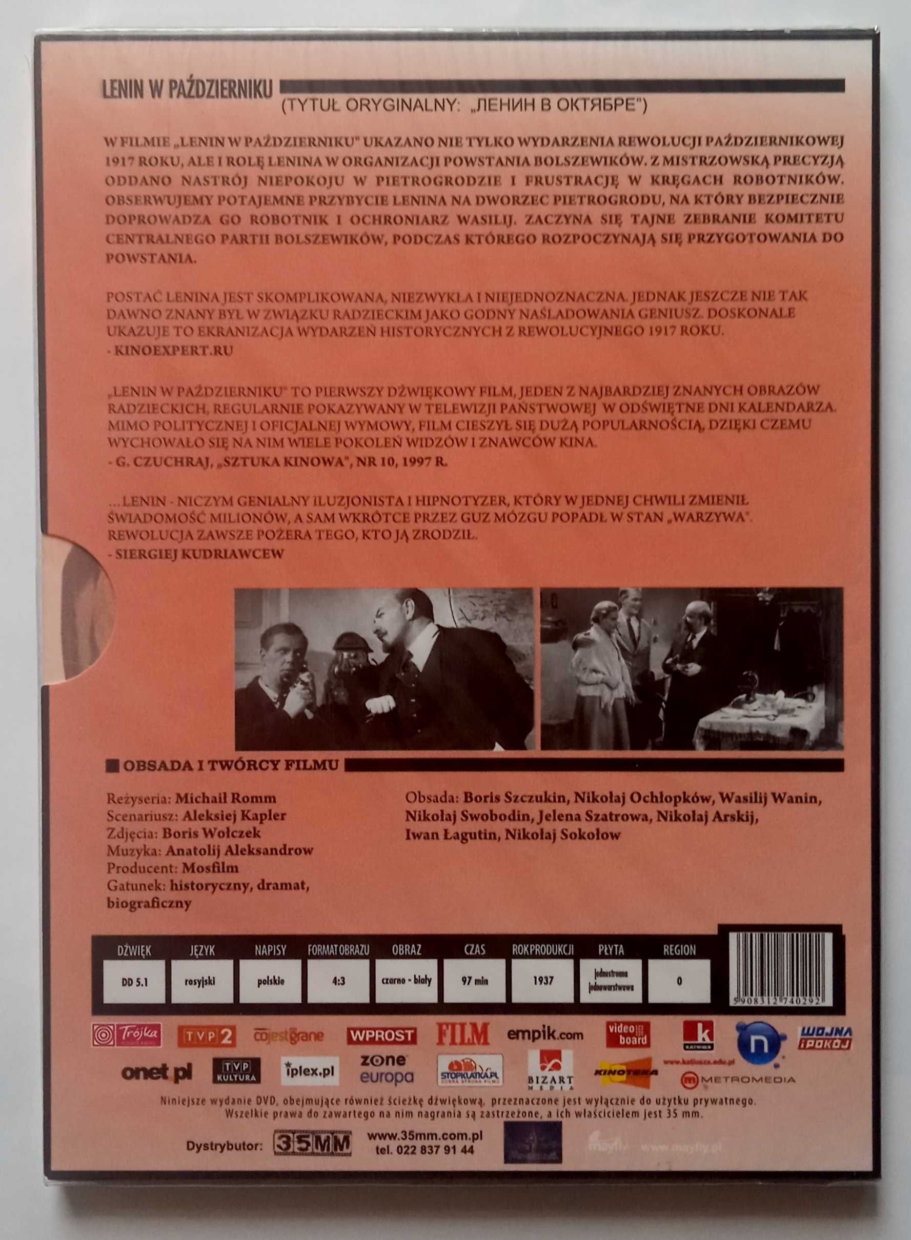film dvd "Lenin w październiku" reżyseria Michaił Romm - w folii, nowy