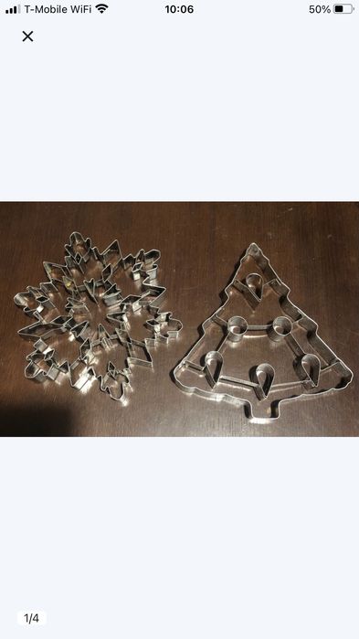 Foremki do pierników 3D , w kształcie choinki i śnieżynki,2szt.kpl