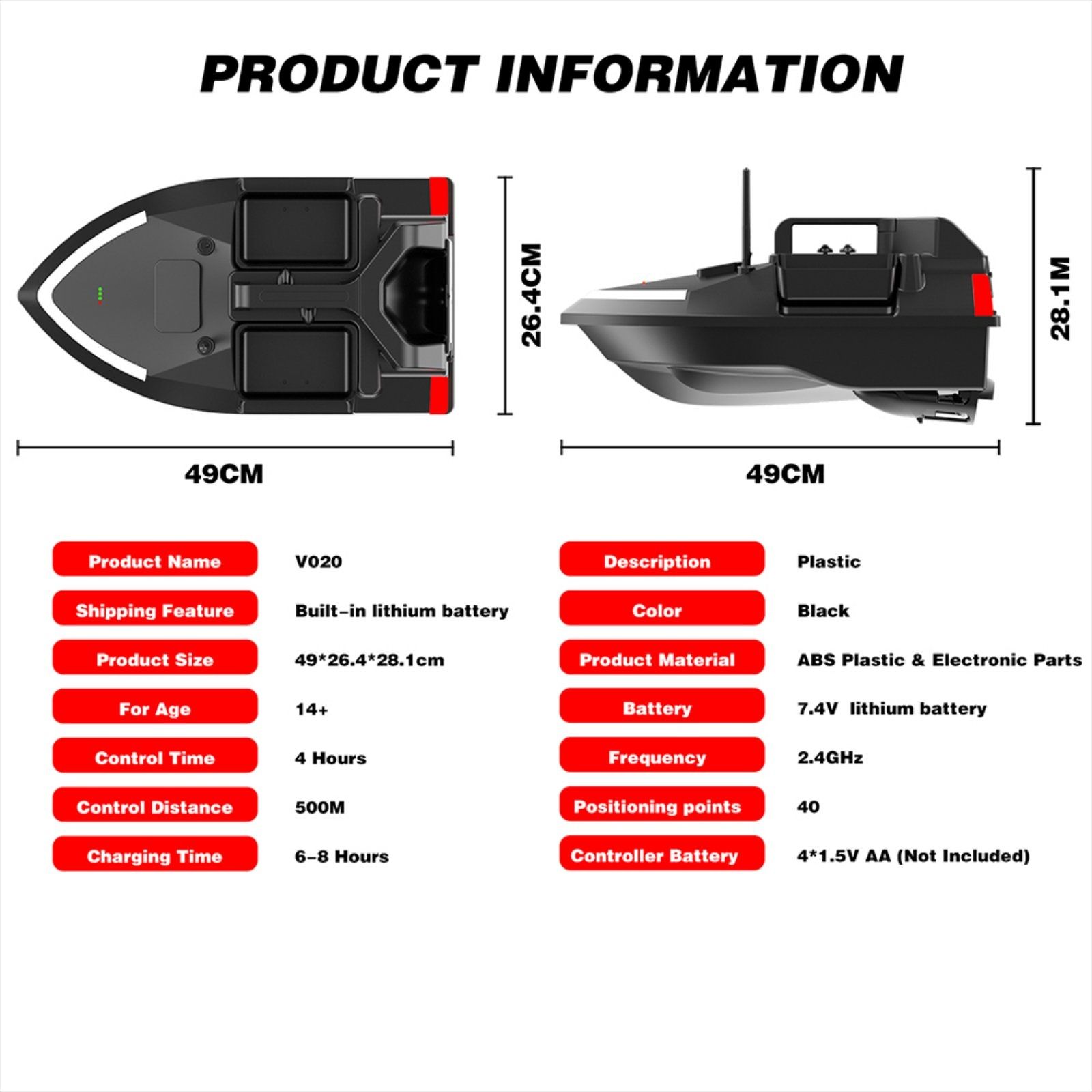 Кораблик карповий GPS 40 точок. Кораблик для рибалки.