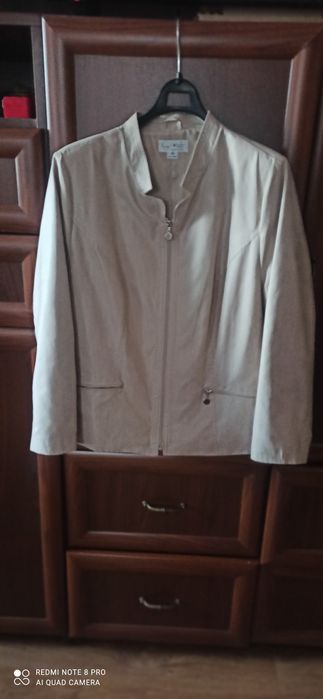 Żakiet marynarka na zameczku beżowa r. 46