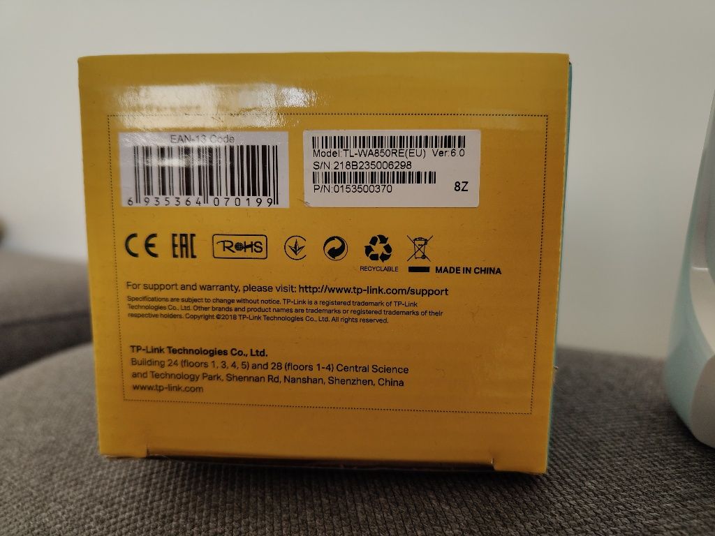 Wzmacniacz sygnału Wifi Repeater TP-LINK TL-WA850RE 300MB/s LAN